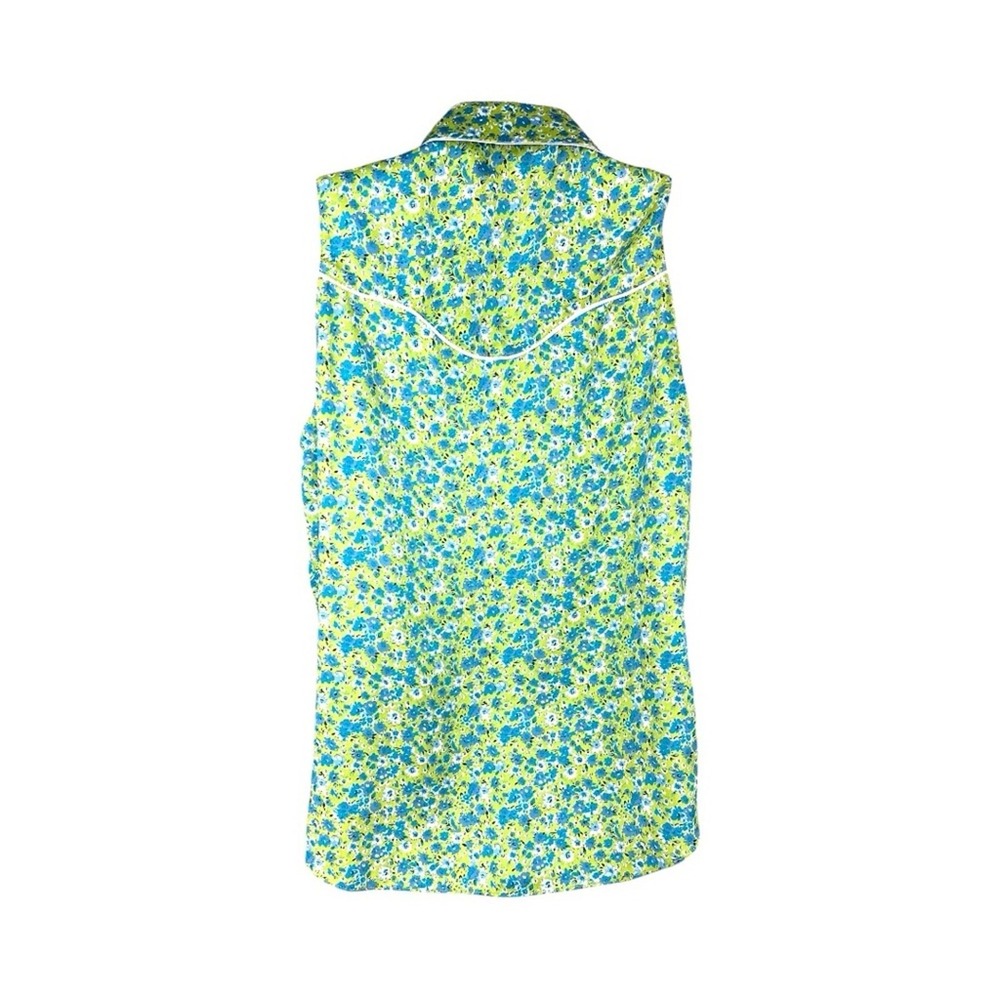 Cinq‎ a Sept Size Small the Leon Silk Green Sequin Pearl snap Button Down Blouse - Picture 4 of 11